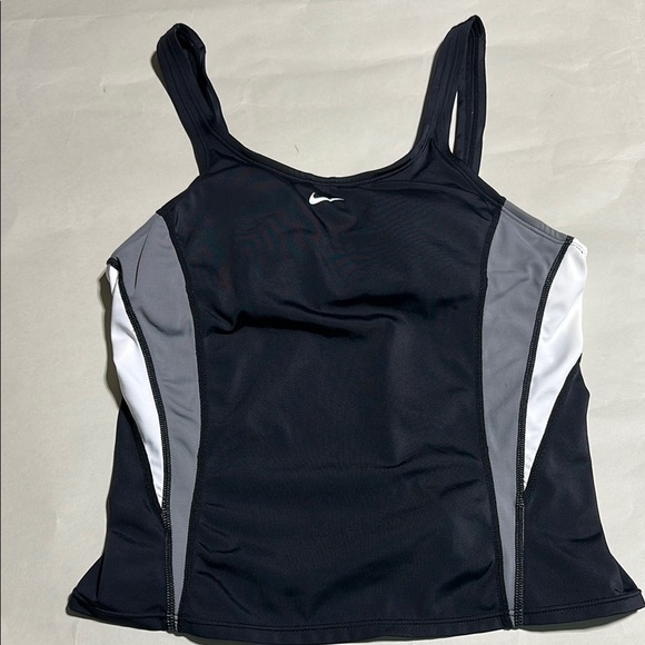 Nike Women’s Athletic Swim Tank Top – Black/Grey Colorblock – Size 10 - Picture 1 of 5